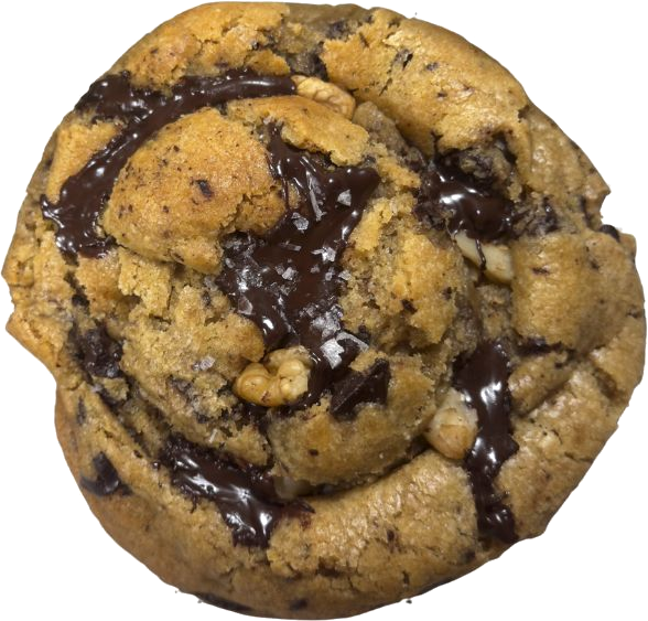 A 115g walnut chocolate cookie with toasted nuts and dark chunks